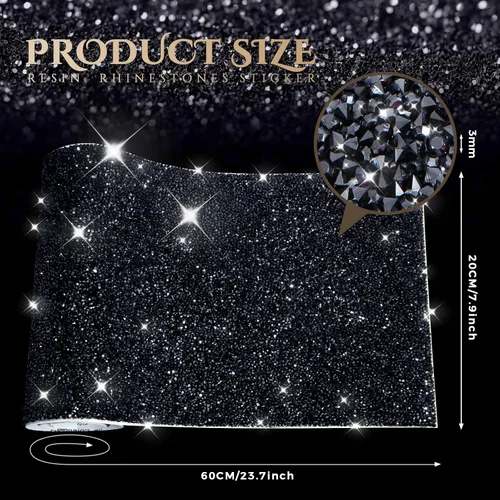 Vista 2 de Calcomanías de diamantes de imitación brillantes, diamantes de imitación para manualidades, calcomanías autoadhesivas para automóvil, decoración
