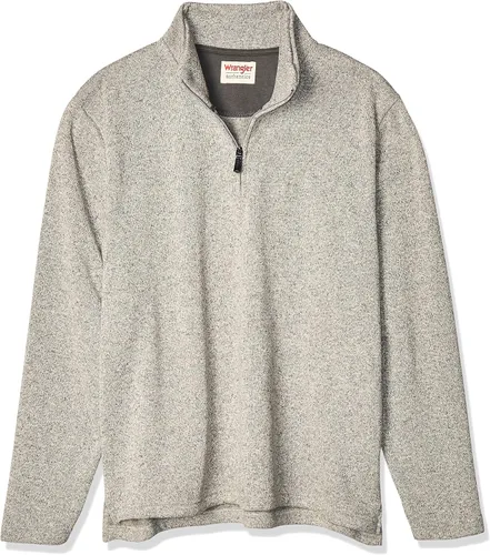 Vista 7 de Wrangler Authentics Suéter de vellón de manga larga con un cuarto de cremallera para hombre