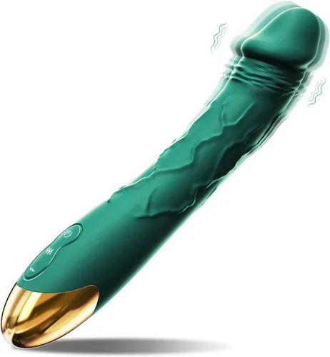 Vista 14 de Vibrador realista de 7.6 pulgadas para mujeres, 10 potentes modos de vibración para estimulación del clítoris y punto G, juguetes sexuales