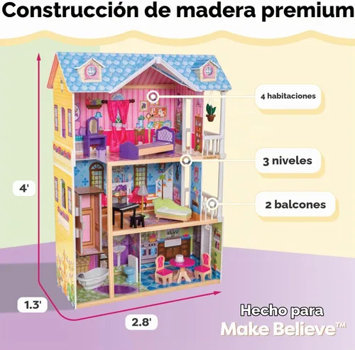 Vista 3 de Mi casa de muñecas con muebles, de KidKraft