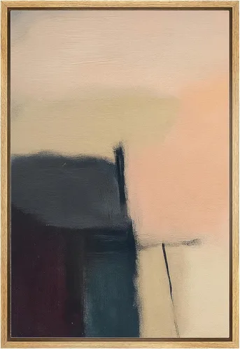 Vista 37 de MUDECOR Impresión en Lienzo Enmarcado Arte de Pared Pincelada Floral Abstracta en Tonos Neutros Cálidos Tonos Terrosos Ilustraciones Minimalismo