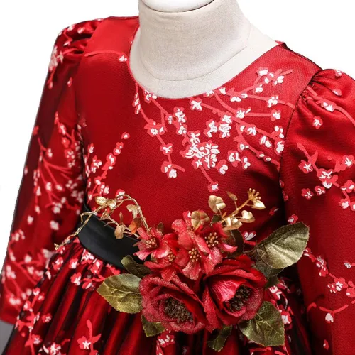 Vista 5 de Vestido de princesa para boda, fiesta de cumpleaños con tren, talla 3-14 años