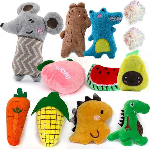 Vista 10 de Juguetes interactivos para gatos, juguete interactivo para gatos de interior, suave y duradero, con sonido arrugado, juguete masticable