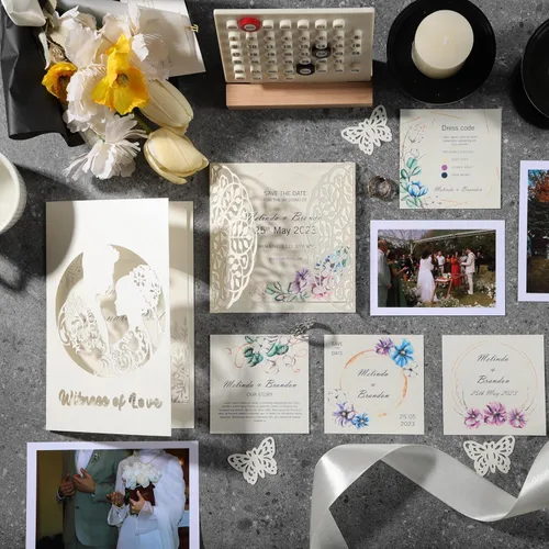 Vista 6 de 25 hojas de cartulina color crema brillante de 8.5 x 11 pulgadas, papel de impresora pesado de 92 libras para invitaciones de boda, manualidades