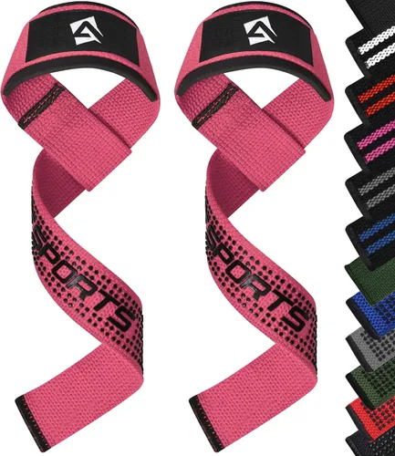 Vista 16 de AQF Weight Lifting Straps, Padded Cotton Gym Wrist Straps for Deadlifts