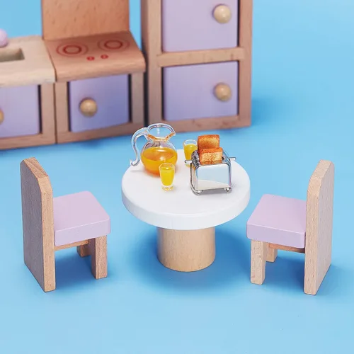 Vista 7 de Accesorios de decoración de casa de muñecas 1:12/1:6, modelo de escena en miniatura, juego de accesorios de cocina para desayuno, juguete