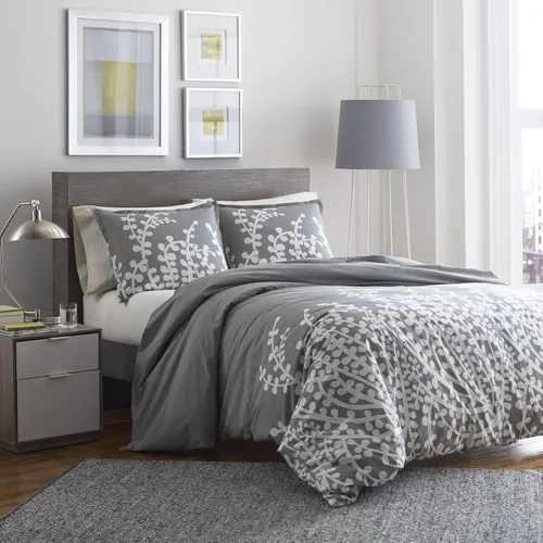 Vista 15 de City Scene - Juego de funda de edredón para cama individual, ropa de cama 100% algodón suave para comodidad durante todo el año, juego de cama de 2
