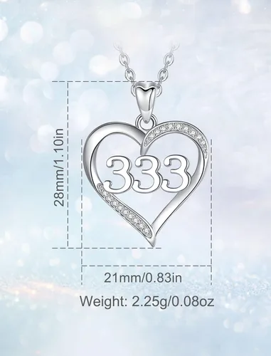 Vista 6 de INFUSEU Collares de plata de ley con números de ángel para mujeres y niñas, joyería de numerología, tu número de la suerte