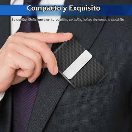 Vista 2 de Tarjetero para Tarjetas de Presentación de Lujo de Cuero PU y Estuche para Múltiples Tarjetas, Tarjetero para Tarjetas de Presentación de Negocios
