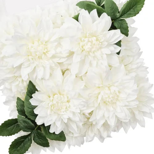 Vista 11 de TINGE TIME Flores artificiales, 20 piezas de dalia de seda de 5/6 pulgadas, flores falsas para bricolaje, ramos de novia, centros de mesa, arreglos