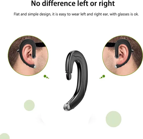 Vista 4 de Auriculares Bluetooth V5.0 con micrófono, sin dolor, auriculares inalámbricos de una sola oreja 5 horas de reproducción para teléfonos