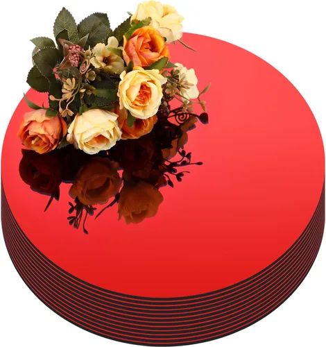 Vista 15 de Thyle 12 Piezas de Espejos Redondos de Acrílico de 10 Pulgadas para Centros de Mesa, Espejos Circulares para Velas, Placas para Pared, Centros