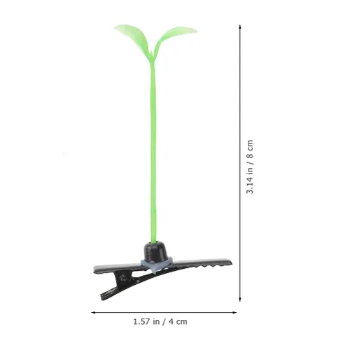 Vista 4 de 100 pinzas para el pelo de brotes de frijoles, divertidas pinzas para el cabello de plantas verdes, pasador de hierba pequeña, accesorios