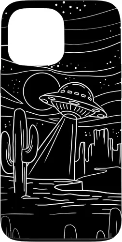 Vista 23 de iPhone 16 UFO Desert Retro Alien Spaceship Area 51 ET Space Lover Gift Case