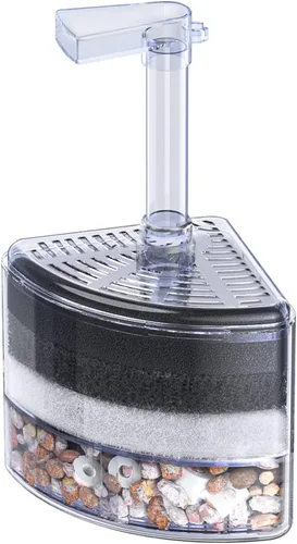 Vista 10 de Pawfly Filtro de Esponja de Esquina Nano Silencioso Betta Fry Camarones y Peces Pequeños Filtro de Espuma Biológica para Acuarios Pequeños y Tanques
