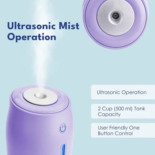 Vista 7 de LivePure Humidificadores de niebla fría para dormitorio. Humidificador pequeño para bebés, guardería, plantas, oficina. Humidificador ultrasónico
