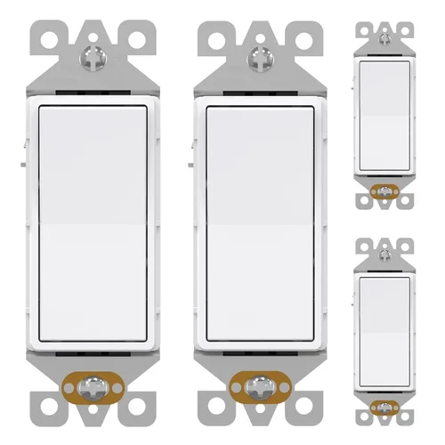 Vista 13 de AIDA Paquete de 1 interruptor de luz basculante Decora de 3 vías, interruptores de luz eléctricos con conexión a tierra automática de 15 amperios