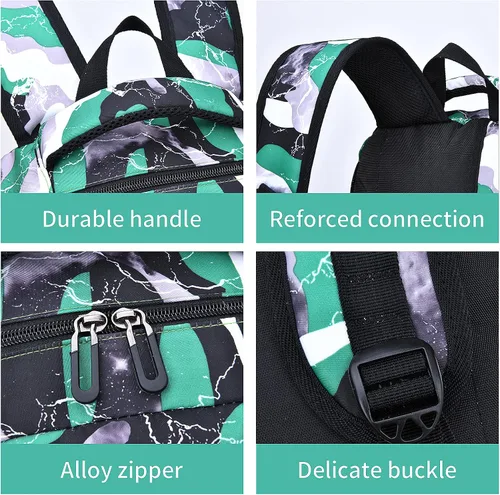 Vista 5 de Mochila escolar casual para viajes, mochila de camuflaje al aire libre, regalos de Navidad para niños y niñas, Ay Camo Green, talla única