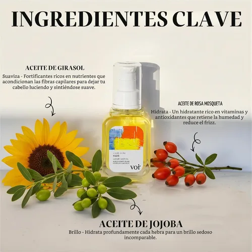 Vista 3 de VOIR A Walk in the Sun Aceite de lujo para el cabello para sequedad/daño