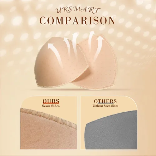 Vista 4 de URSMART Insertos de almohadillas de brasier, insertos de copas de brasier, almohadillas de repuesto para mujer, cómodas copas deportivas
