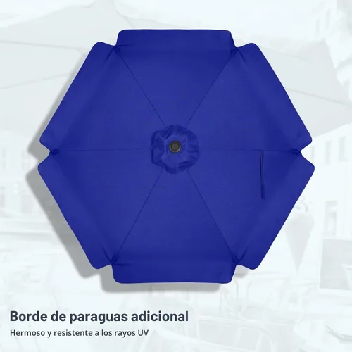 Vista 7 de MASTERCANOPY Sombrilla de patio Valance para mercado de mesas al aire libre (7.5 pies, azul)