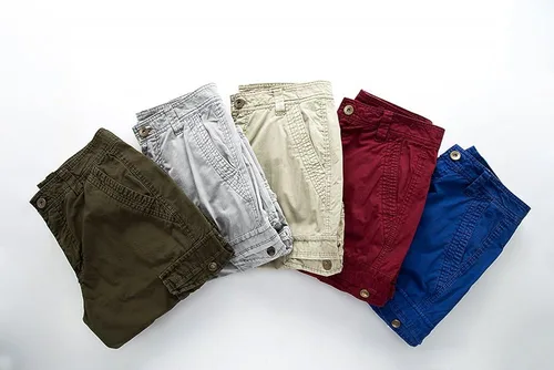 Vista 6 de Leward Pantalones cortos cargo de sarga de algodón para hombre, ligeros para uso al aire libre