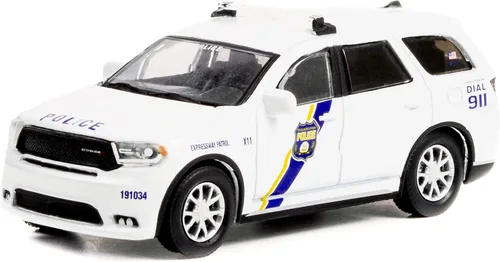 Vista 2 de Toy Cars 2019 Durango Police White Philadelphia Police, Pennsylvania Hot Pursuit Series 41 1/64 Modelo de automóvil fundido a presión por Greenlight