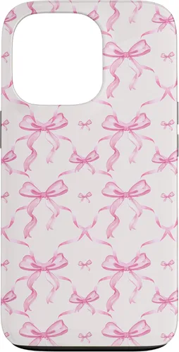 Vista 10 de Cintas y lazos estéticos rosas para iPhone 16 en estuche de acuarela