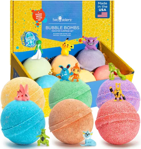 Vista 17 de Bombas de baño de dinosaurios para niños con juguetes sorpresa en el interior (paquete de 6) – Bombas de baño de burbujas grandes para niños y niñas