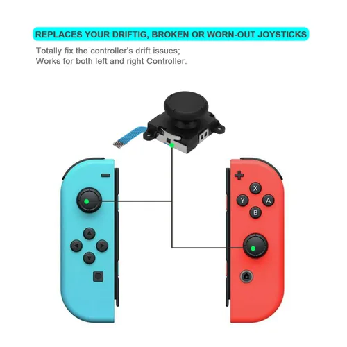 Vista 3 de Maiweitong 4pcs Replacement Thumb Stick Joystick for NS SwitchSwitch OLEDSwitch Lite Left Right Joy-Con Controller - Analog Repair Drift Fix