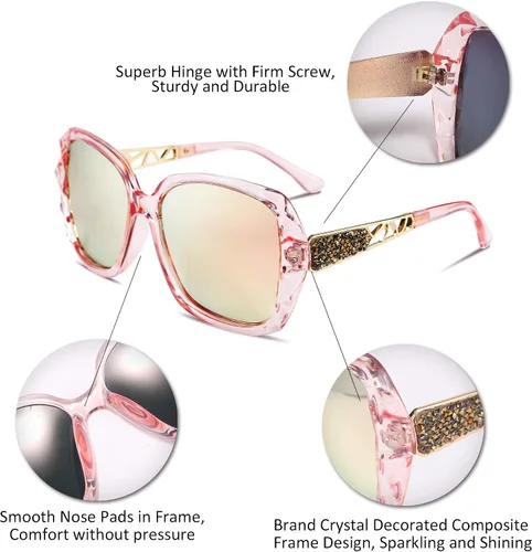 Vista 77 de FEISEDY - gafas de sol polarizadas para mujer, marco compuesto brillante B2289