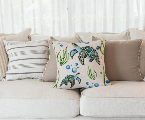 Vista 55 de Solekla Funda de almohada cuadrada de lino y algodón con flores blancas y negras, funda de cojín decorativa para sofá de 18 x 18 pulgadas Sl157
