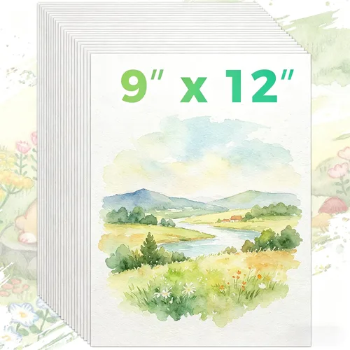 Vista 15 de 100 hojas de papel de acuarela, papel de color agua blanca de 4 x 6 pulgadas, 140 libras/10.58 oz/m², papel de color agua de prensa en frío