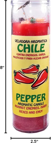 Vista 2 de 3 Piezas Vela Coctel Aromático Vela Chile Pimienta ROJA/ROJA AROMATICA