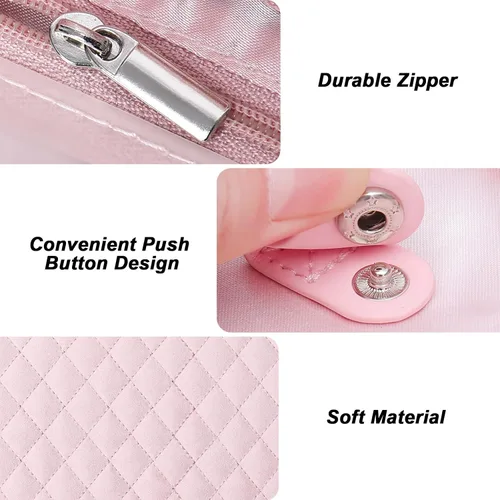 Vista 4 de MOSISO Estuche organizador de joyas de viaje, bolsa de almacenamiento portátil de joyería con mango de poliuretano para collares, aretes, anillos