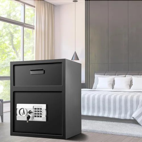 Vista 2 de VEVOR Caja Fuerte de Depósito Digital 1.7 Pies Cúbicos Hecha de Acero al Carbono Cerradura Electrónica de Código Caja Fuerte de Depósito con Ranura