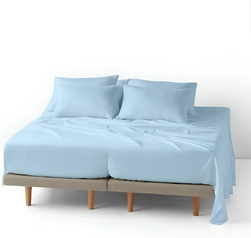 Vista 20 de ARlinen Juego de sábanas de 5 piezas para camas ajustables de hasta 16 pulgadas, color burdeos