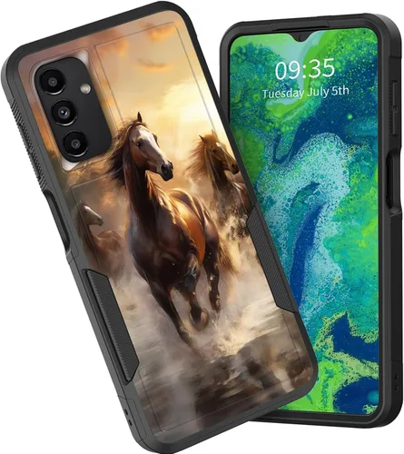 Vista 40 de Funda protectora para Galaxy A13 5G, doble capa híbrida resistente a prueba de golpes, policarbonato duro, silicona suave, TPU, funda protectora