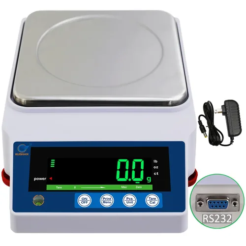 Vista 2 de Escala de equilibrio de laboratorio de precisión de 22.0 lbs x 0.00 oz, escala de grano/gramo, báscula científica, báscula calibrada, pesaje