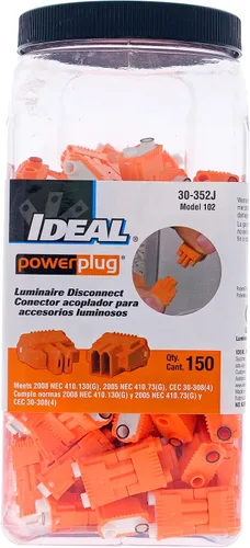 Vista 8 de Ideal Electrical 30-352J - Enchufe de alimentación de desconexión para luminarias, 2 cables, naranja, (paquete de 150)