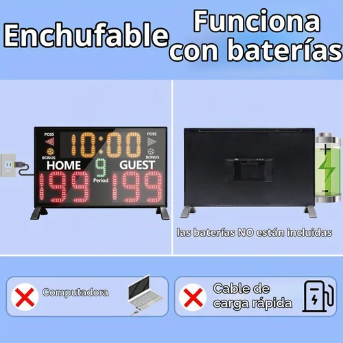 Vista 6 de YZ Bigger LED Digital Scoreboard, Portable Basketball Scoreboard with Timer Clock, Electronic Scoreboard with Remote, Tabletop Scoreboard Clock