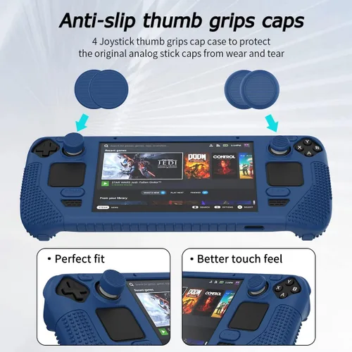Vista 6 de SUIHUOJI Funda protectora de pie para cubierta de vapor protector de accesorios de silicona engrosada cubierta suave con 2 pares de agarres