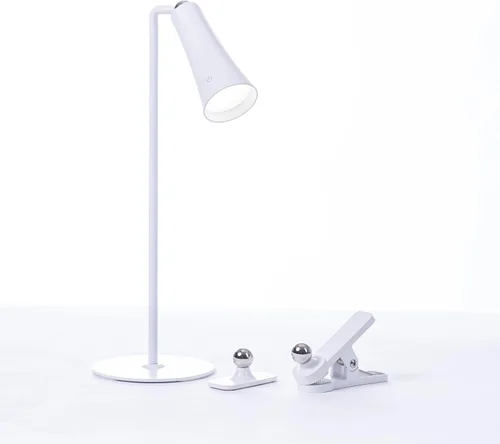Vista 4 de Lámpara de flauta - Escritorio LED recargable 4 en 1, pared, lámpara de abrazadera y linterna con base magnética, brillo de 4 niveles, brazo