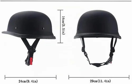 Vista 2 de German Style Motorcycle Half Helmet, Retro Half Face Helmet for Adult Men Women DOT Approved