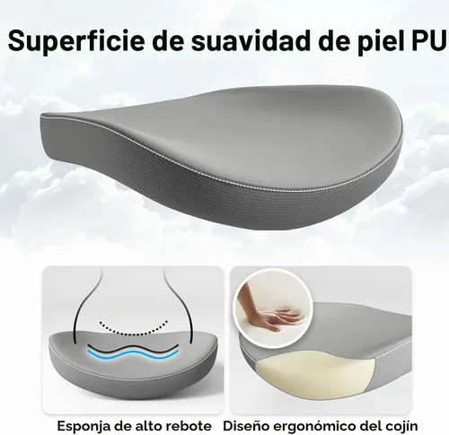 Vista 5 de Ergalithic Silla de Oficina para Casa Ergonómica de Escritorio - Silla de Computadora en Forma de X de Malla con Cuero de PU, Soporte Lumbar Gris
