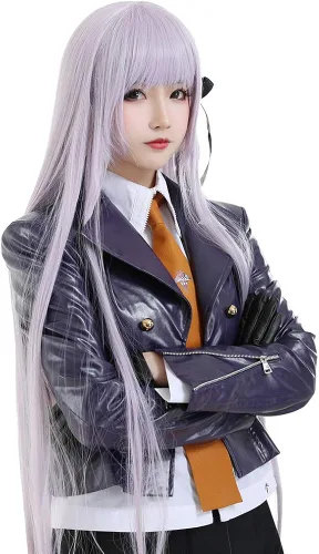 Vista 2 de Cosplayfm Disfraz de anime para mujer uniforme escolar conjunto completo con tocado y calentadores de piernas