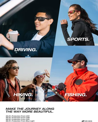 Vista 6 de RIVBOS Polarized Sports Sunglasses Driving Sun Glasses Shades for Men Women Tr90 Frame for Cycling Fishing Running RB831