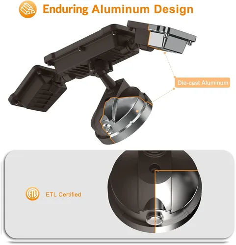 Vista 5 de LEPOWER Luces de seguridad LED de 3500 lm del anochecer al amanecer al aire libre, luz de inundación al aire libre de 35 W con fotocélula, 5500 K