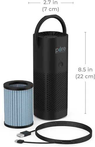 Vista 8 de Pure Enrichment - Mini purificador PureZone de aire portátil – Filtro True HEPA inalámbrico que limpia el aire y elimina el 99.97% del polvo, olores