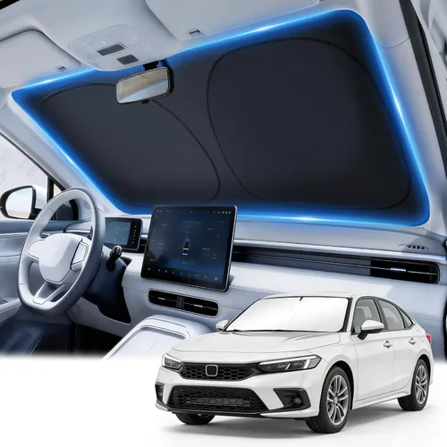 Vista 14 de JUSTTOP Parasol para parabrisas Tesla Model 3/Y (2017-2026), ajuste personalizado y plegable, accesorios para el interior del automóvil, parasol